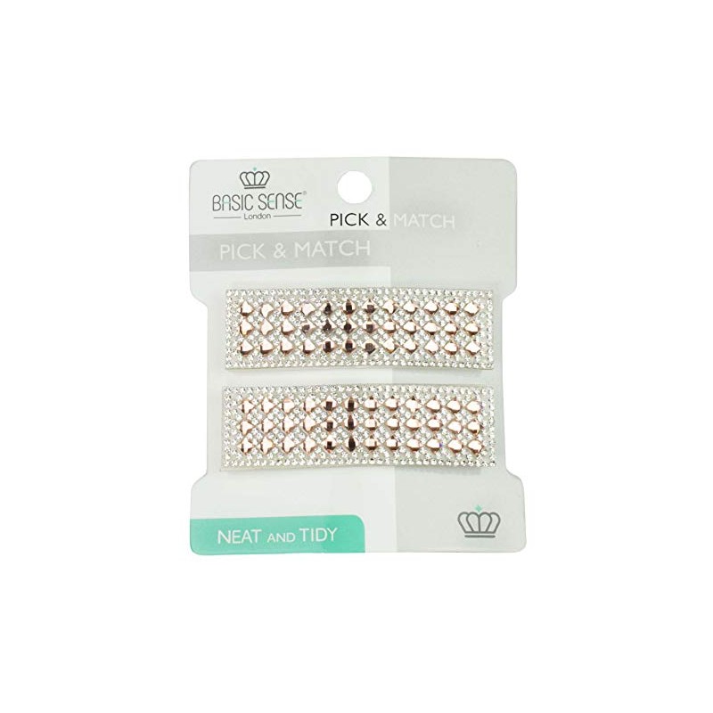 Shiny Diamante Rhinestone Rectangular Shape Snap Hair Clips, Wedding Bridal