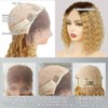 XNJ Honey Blonde Curly Bob Lace Front Wig 13X4 T527