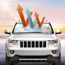 Laser Car Windshield Sun Shade | Reflector Sunshade Offers Ultimate Protection for Car Interior | Cool Reflective Sun Blocker Fits Sedan/SUVs, MPVs. (57x29.5 in):_1 pack