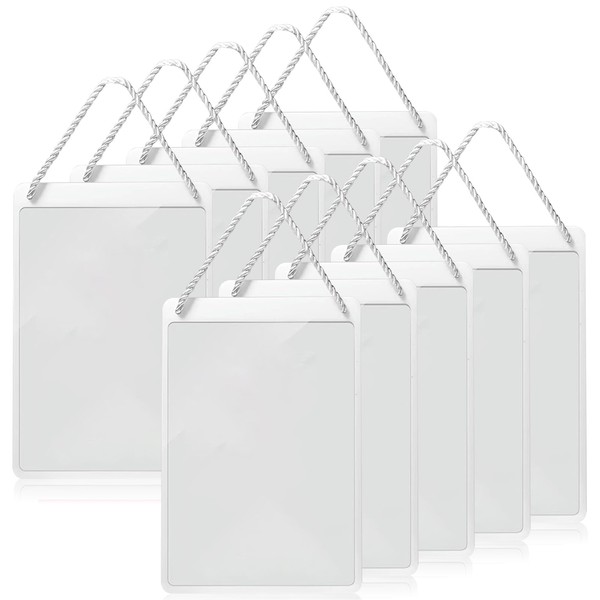 10 Pieces White Business Retail Hanging Sign Holder,8.3 x 5.8