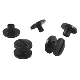 Plastic Book Screws | Black or White | Choice of Sizes | Pack of 20, 50, 100 or 1000 | Plastic Screw Rivets | For Notebooks, Albums, Cards, Folders etc. / (8 mm, Pack of 50, Black)