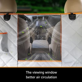 iBuddy Dog Car Seat Covers for Back Seat of Cars/Trucks/SUV, Waterproof Dog Car Hammock with Mesh Window, Side Flaps and Dog Seat Belt, Durable Anti-Scratch Nonslip Machine Washable Pet Car Seat Cover…