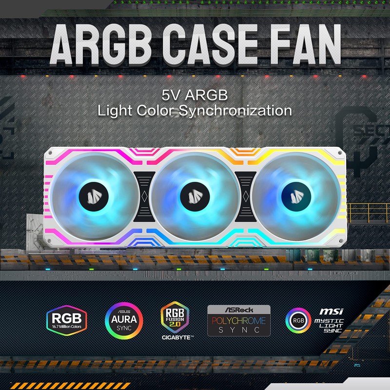 AsiaHorse 360mm Ventilador para PC, 58 Leds Ventilador RGB Ventilador