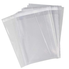 IGC Crystal Clear 4.125" x 9.5" Cello/Cellophane Bags - Resealable Lip N Tape - 100 Bags