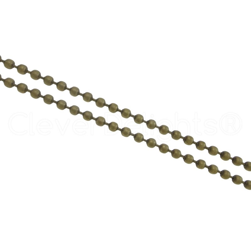 CleverDelights Ball Chain Spool - 100 Feet - 2.0 mm