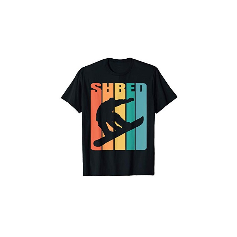 Snowboard Retro 70s Picture Silhouette Regalo Snowboard Maglietta