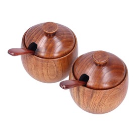 Wooden Salt Box, Wood Spices Pot, Wood Salt Bowl for Daily Storage of Spices Such As Salt, Sugar, Rosemary, and Tahini