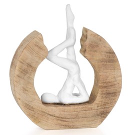 Moritz Sculpture I Yoga Shoulder Stand I 17.5 x 5 x 20 cm I Wooden Decoration I Sculpture Decoration I Modern I Living Room I Made of Wood I Wooden Sculpture