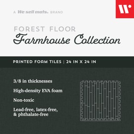 We Sell Mats Forest Floor Farmhouse Collection 3/8 Inch Thick Printed Wood Grain Mats, 24 in x 24 in, Roasted Chestnut Dark Brown
