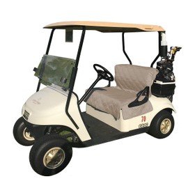 Deluxe 2 Seater Golf Cart Cover roof up to 58" (Grey, Taupe, Green, or Black), or Reversible Golf Cart Seat and Back Cover, Black and Taupe