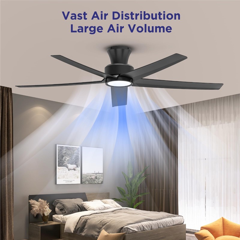 ocioc 52 inch Ceiling Fans with Lights, Large Air Volume