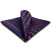 [S&W SHLAX&WING] Men's Necktie Pocket Square Blue Copper Tie Set
