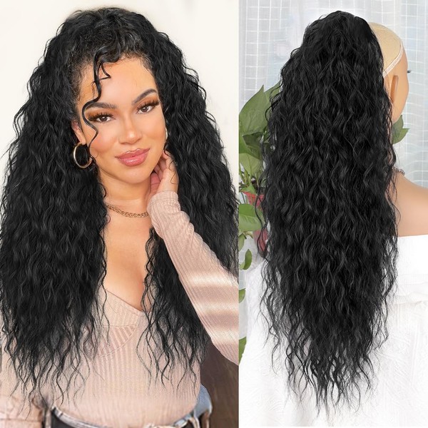 ALXNAN Claw Clip Ponytail,26 Inch Reddish Orange Ponytail Extension for