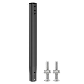 14'' Antenna Pole Mount Extension Tube with Two Mounting Holes, Compatibility with ASIN B0DDTJFBWY and B0DLKHC87H, Iron Extender Pipe Bracket Rod Allows for Length Adjustment Black
