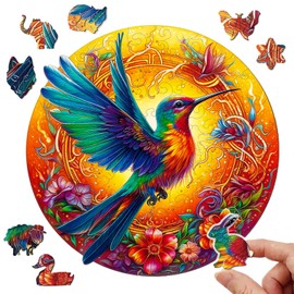 Dr. MUYA® Wooden Puzzle Adult Bird Wooden Puzzle, 35 x 35 cm, Irregular Unique Puzzle with Animal Shape Puzzle Pieces, Wooden Puzzle with Gift Box