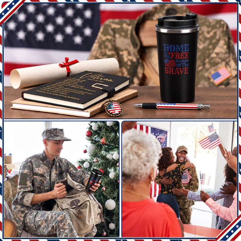 Veterans Day Gift 17 Oz Tumbler Cup A5 Journal Pen
