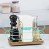 Napkin Holder for Table, Wood Base Rotating Napkin Holder with