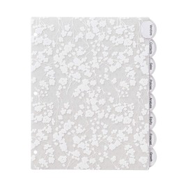 Avery Insertable Style Edge Plastic Dividers for 3 Ring Binders, 8-Tab Set, Assorted White Frosted Designs, 1 Set (11291)