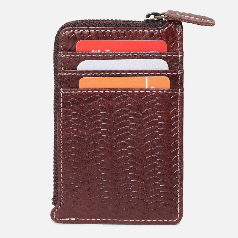 Zipper Leather Wallet - Credit Card Holders - Small Ladies