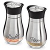 Stainless Steel Salt and Pepper Shaker Set with Glass Bottom,