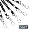 SMLBJUTE 25 Pack Lanyards for ID Badges Black Bulk Lanyards