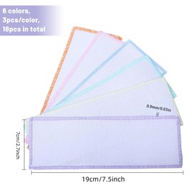 GLOBLELAND 18PCS 6 Colors Blank Cross Stitch Bookmark Colored Lace Embroidery Edge Blank Cross Stitch Bookmark Cross Stitch Bookmark Kits DIY Blank Bookmark
