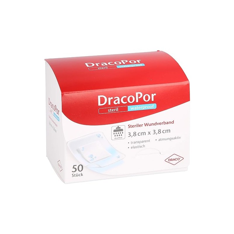 Dracopor Waterproof Sterile Wound Dressings 3.8 x 3.8 cm Pack