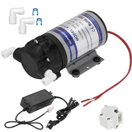 Kelegaan 2025 Upgraded Booster Pump Kit, Suitable for Household Reverse Osmosis Water Filtration System Standards or Manifolds up to 100 GPD,Bring a High-Voltage Switch