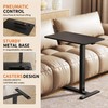CROWNFURN Overbed Bedside Table with Hidden Casters,Adjustable Hospital & Home