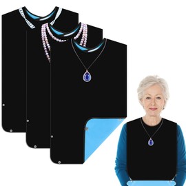 inzeyoz Adult Bibs For Women, 3 PCS Jewelry Necklace Pattern Adult Bib With Option Crumb Catcher, Waterproof Clothing Protectors For Elderly, Adult, Disabled