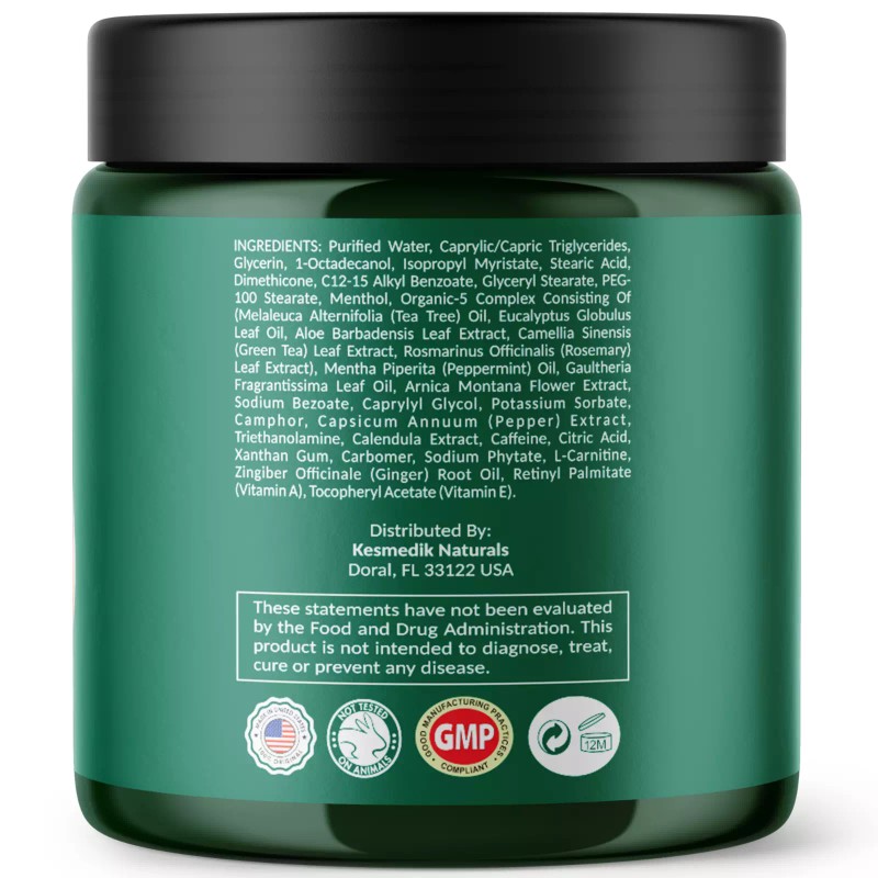 Kesmedik Joint & Muscle Cream, Organic-5 Complex, Soothes & Hydrates,