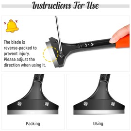 Artcut Artcut Schaber, 1 Stck Tapetenschaber Tapetenentferner mit 10 Klingen, 4'' Schaber Werkzeug Glasschaber, Zeranfeldkratzer Farbschaber Scraper mit Gummigriff, Bodenschaber fR Fenster, Fliesen