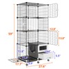 Oneluck Cat Cage Indoor with Litter Box 4-Tiers Cat Playpen