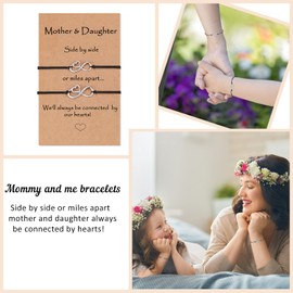 MANVEN Daughter Gifts from Mom Mother Daughter Bracelets Christmas Gifts Mommy and Me Heart Matching Wish Bracelets