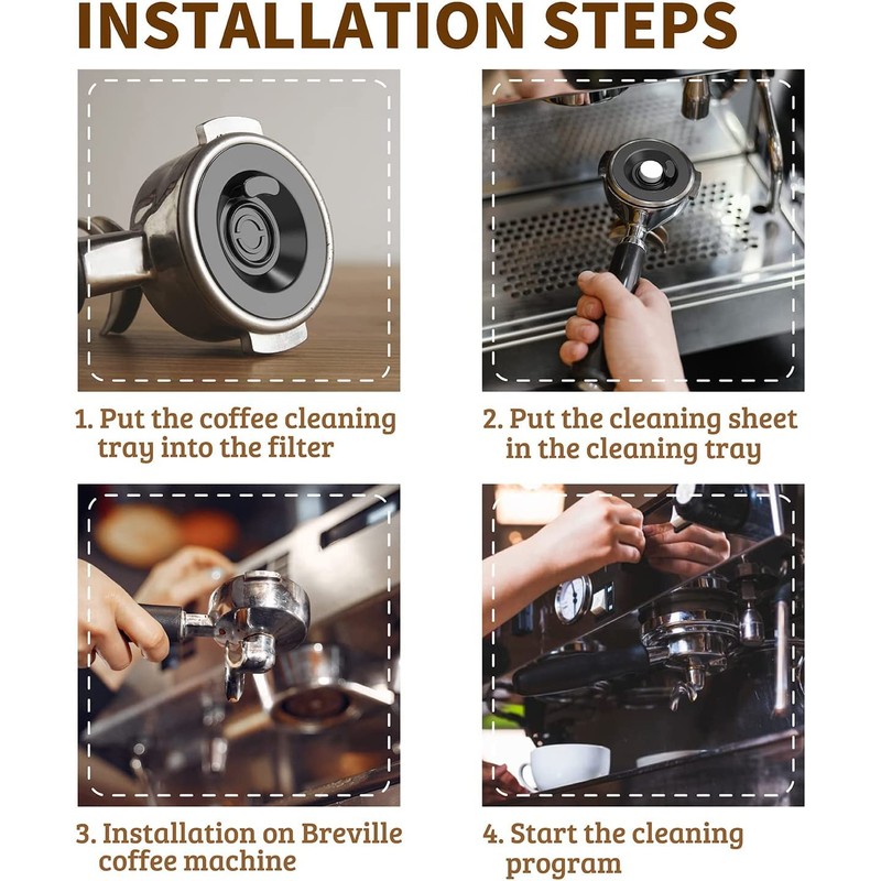 Espresso Cleaning Disc, 2 Pack Backflush Cleaning Disc Replacement, Espresso