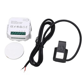 Walfront Electricity Usage Monitor AC100-240V 0.2A-80A Single Phase Smart Electricity Meter with Clamp Power Consumption Monitor for Home Appliances Solar Net Metering (Black)