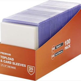 LUNA PARK 200 Clear Card Sleeves, 100 PVC Fundas Duro + 100 Fundas Blandas