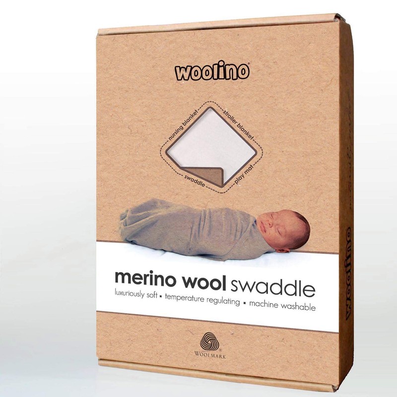 Woolino Baby Swaddle Blanket, 100% Merino Wool Receiving Blanket for