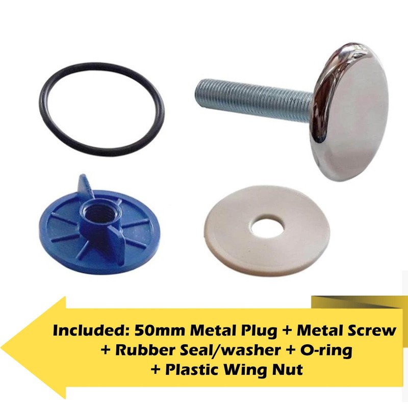 Chromed Brass Kitchen Sink Tap Hole Blanking Metal Plug 50mm