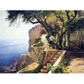 Pergola in Amalfi by Carl Frederik Aagaard Tile Mural Kitchen Bathroom Wall Backsplash Behind Stove Range Sink Splashback 4x3 6" Ceramic, Glossy