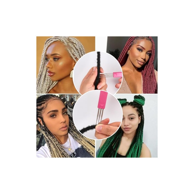 5Pcs Dreadlock Crochet Hooks for Hair 3 Hooks with Different