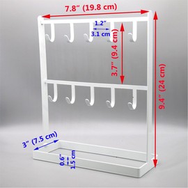 LXZ 1 PC Tabletop Hook Rack – Jewelry Stand Holder – White Hangers for Necklaces Keys Brace laces Ear Rings