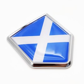 Overdecor Scotland Flag Decal Stickers Car Emblem Scottish Car Accessories Decorations Chrome Shield Flag Sticker Decals for Cars Truck Vehicles, 2 Pack