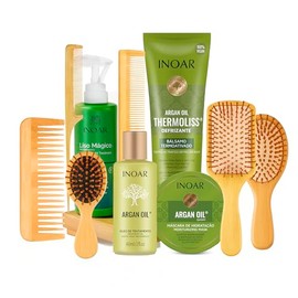 Kit Aceite De Argan Cabello Tratamiento Capilar Profesional Con Aceite Argan Para Cabello y Mascarilla Hidratante Para Cabello | Tratamiento para Cabello con Protector de Calor y Crema Para Peinar | Nutre, Hidrata y Reduce el Frizz