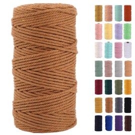MAOQIAN Caramel Macrame Cord 3mm x 109Yards,Colored Cotton Rope Colorful Cotton Cord Soft Craft Cord Twine for Wall Hanging Plant Hangers Crafts Decorative Projects