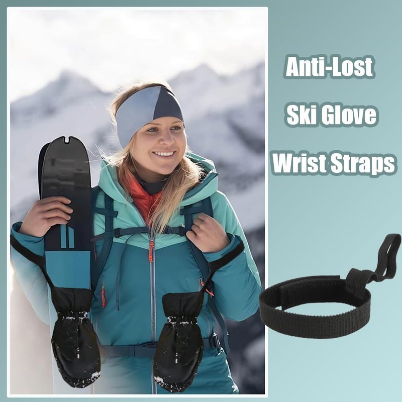 8 PCS Ski Glove Leash Adjustable Glove Safety Strap Anti-Lost