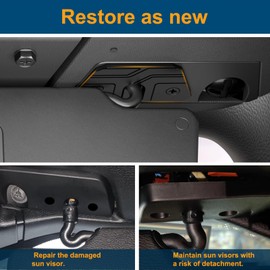 Sun Visor Repair Kit Compatible with Jeep WranglerJK 2018,JL 2018-2023, Gladiator 2020-2023，2 Packs Jeep Visor Repair kit, Aluminum Black Sun Visor Repair Clips, Sun Visor Clip fix Replacement