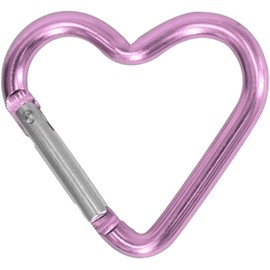 Heart Shape Snap Hooks, Pink Heart Key Ring Keychain Hook Clip Heart Shaped Carabiner Hook Aluminum Alloy Snap Clip for Outdoor Traveling Walking