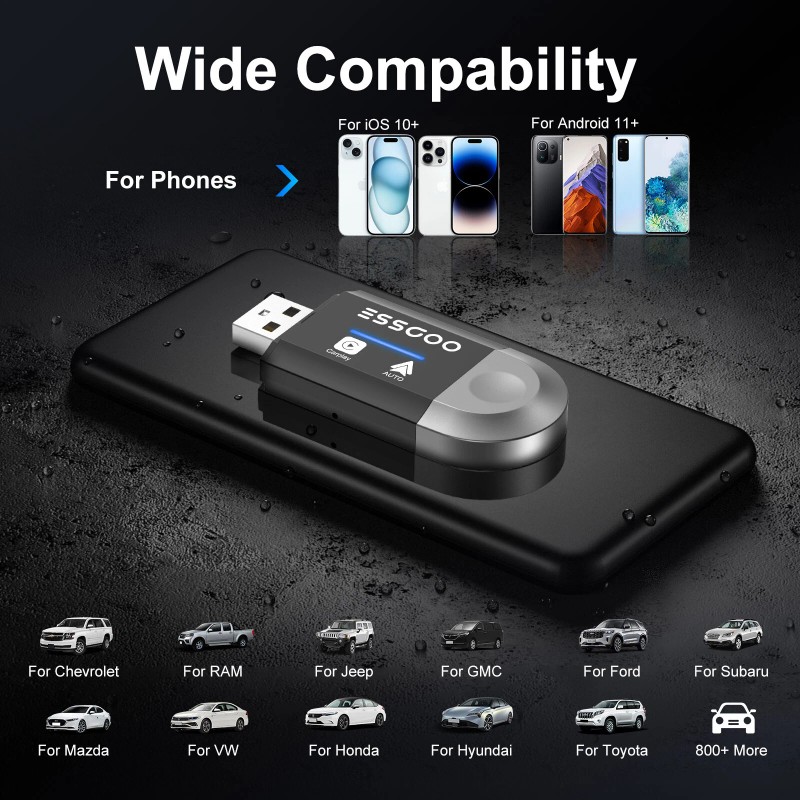 Universal 2 in 1 Wireless Carplay Adapter Android Auto Adapter