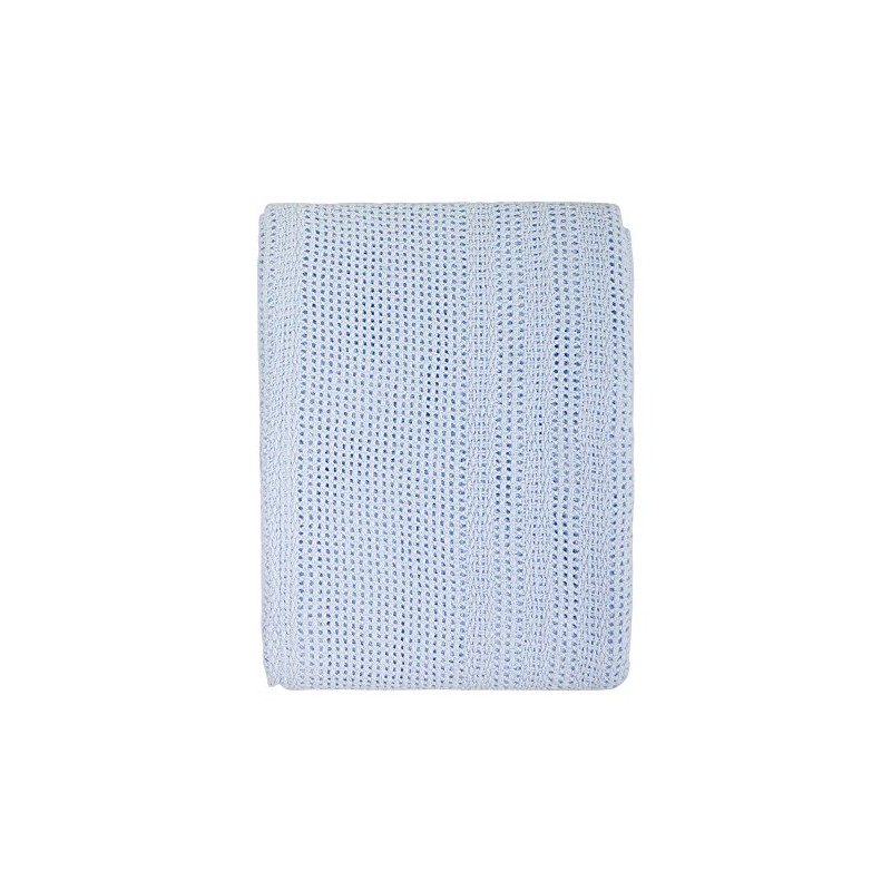 Pram Cotton Cellular Blanket (Blue) - 6089BL